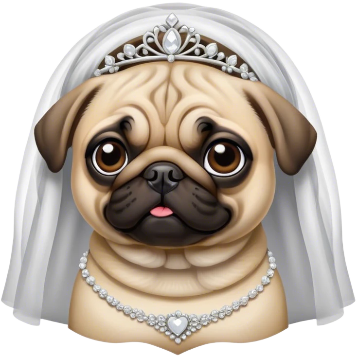 pug who is a bride emoji