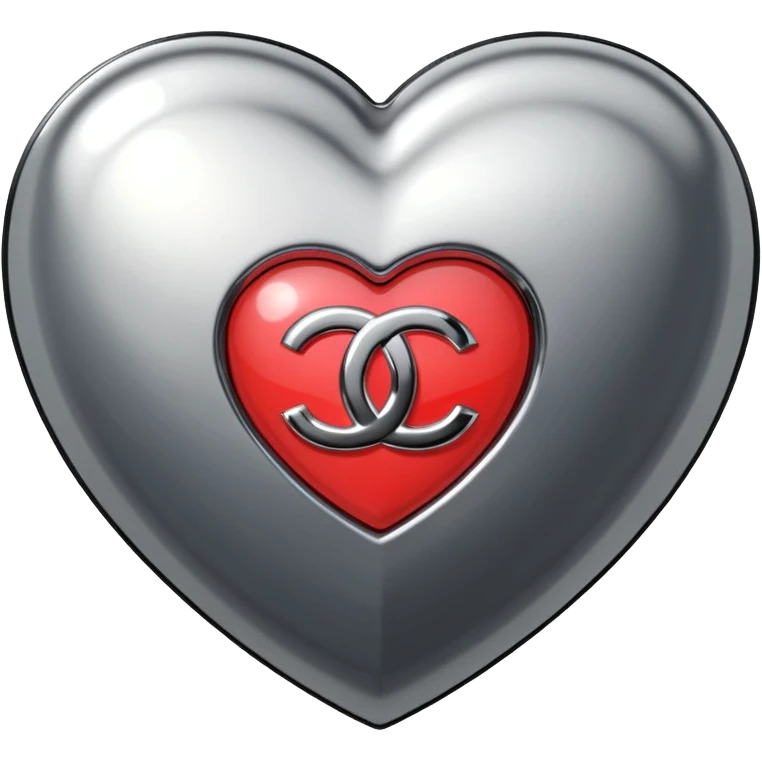Chanel sport logo chrome glossy heart emoji