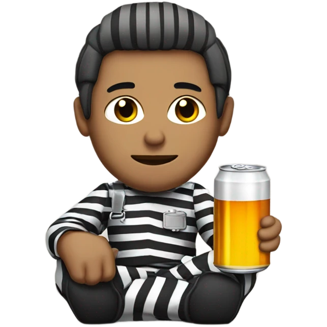 Prisoner drinking a beer emoji