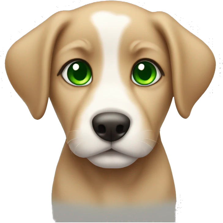 Puppy with green eyes  emoji