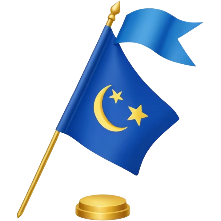 Цыганский флаг зеленый и синий с колесом emoji