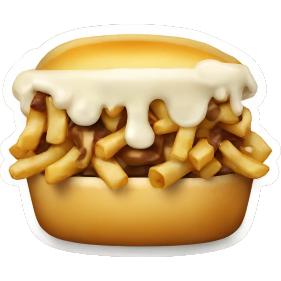 Emoji de poutine qui mange une poutine emoji