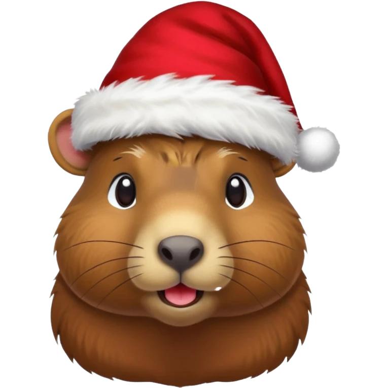 a capybara with a christmas hat emoji