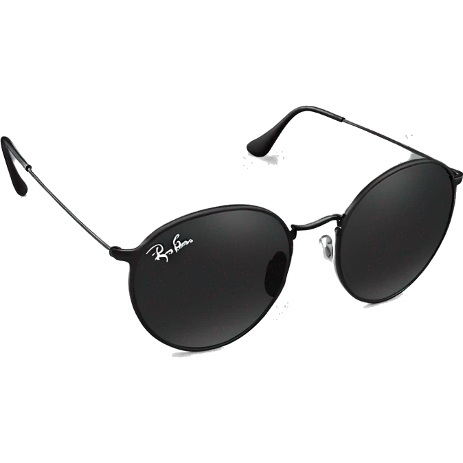  black  ray ban round metal sunglasses emoji