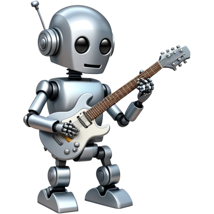 Robot playing guitar emoji