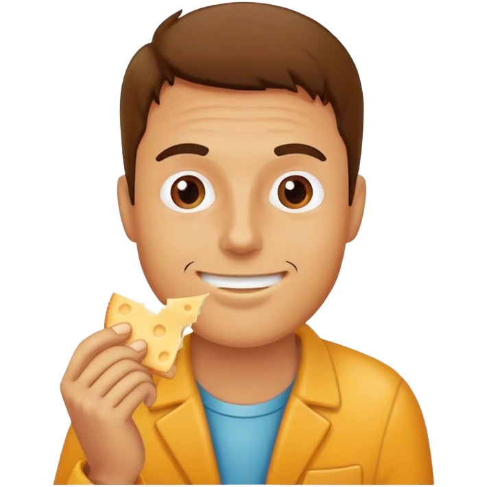Man eating cheese and crackers emoji