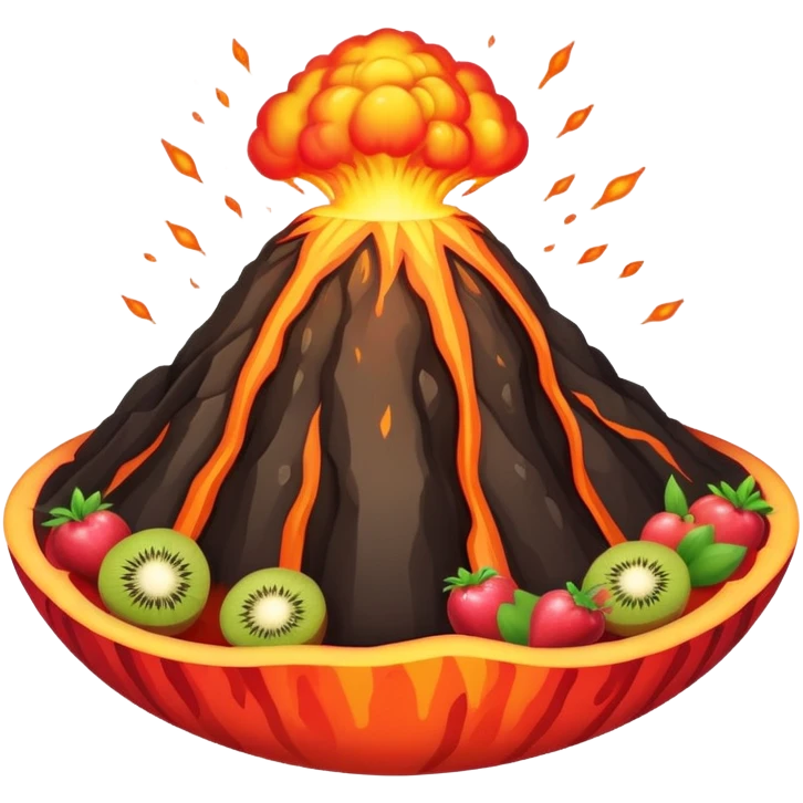 Volcano erupting fruit emoji