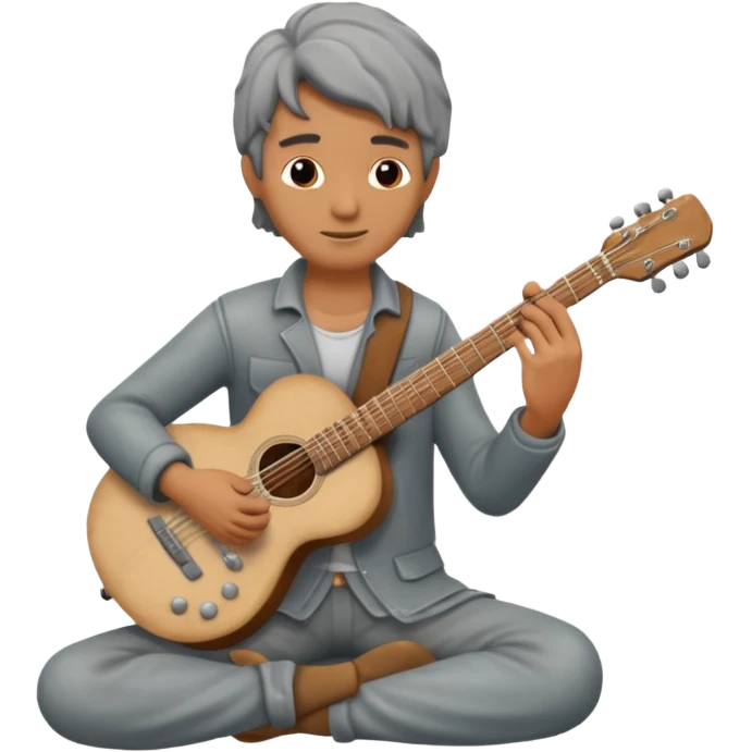 gray statue guitarist emoji