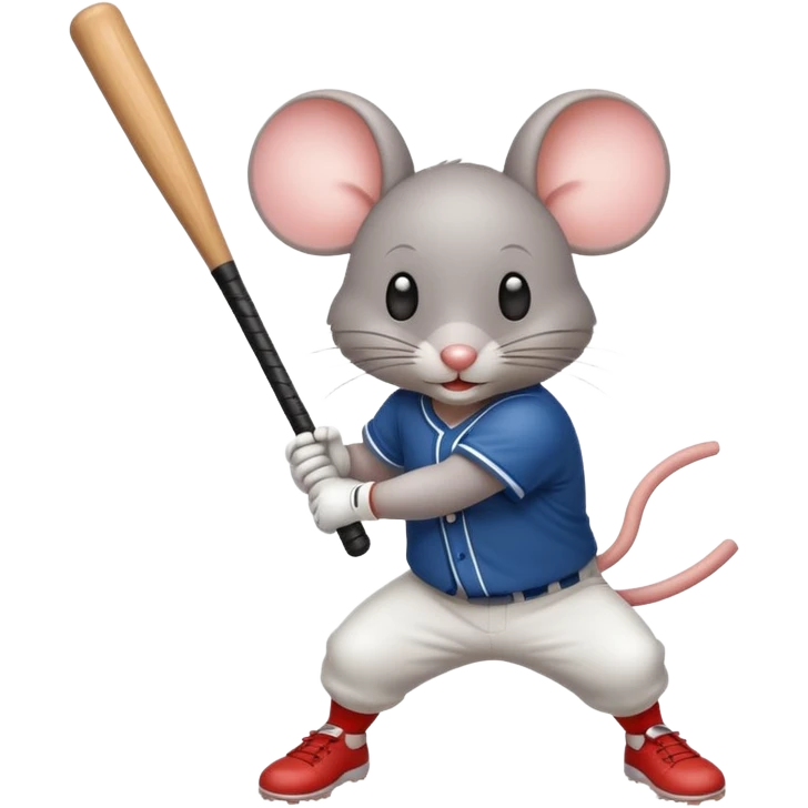 A mouse hitting a homerun. emoji