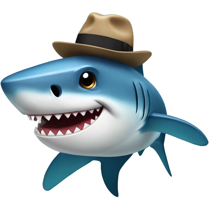 Shark with a hat emoji