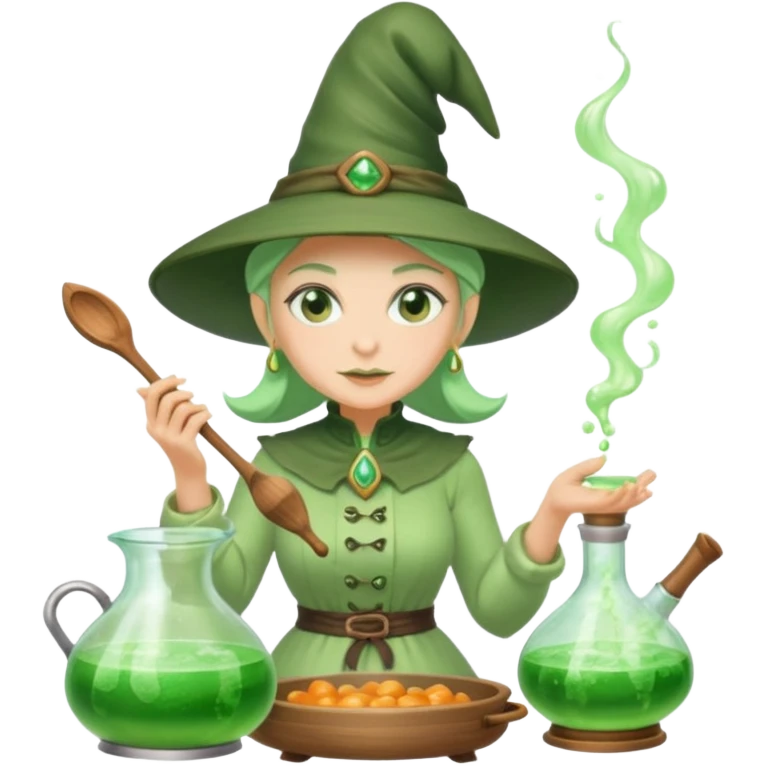 green witch cooking potion emoji