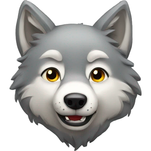 lonely wolf happy emoji