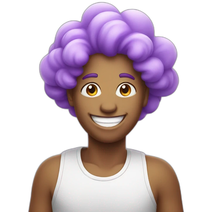 Cartoon purple cloud smiling emoji