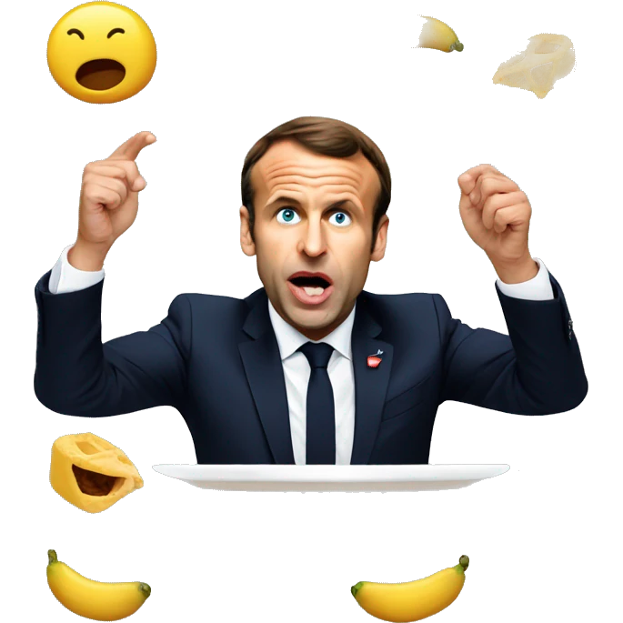 macron qui mange  du thon emoji