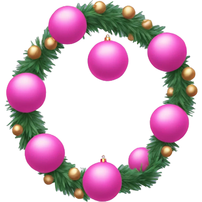 Pink ball ball Christmas garland emoji