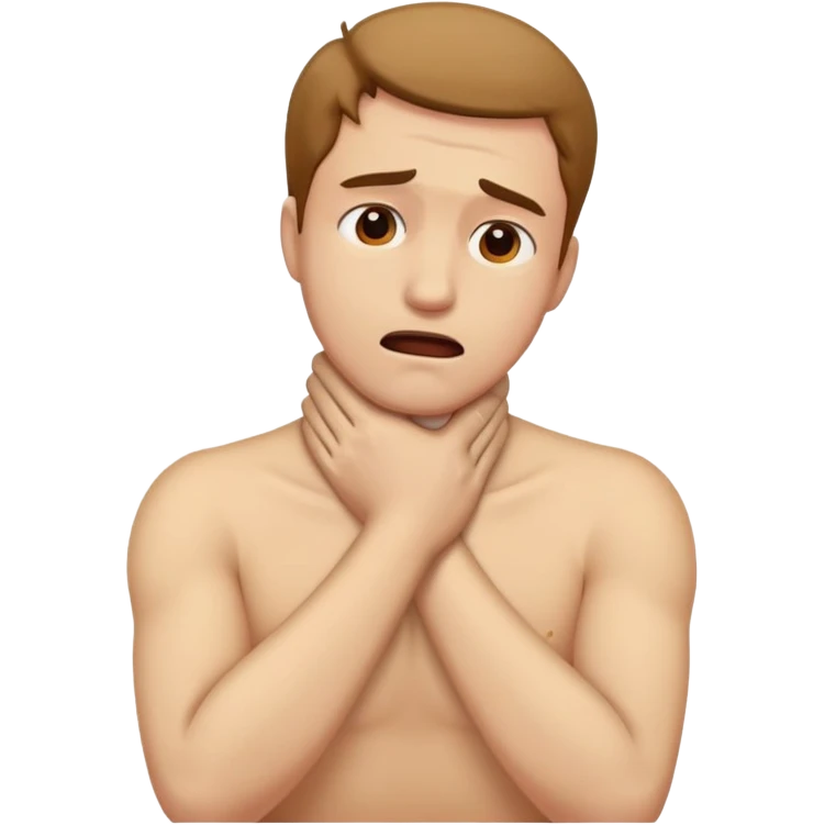 Man clutching his neck emoji