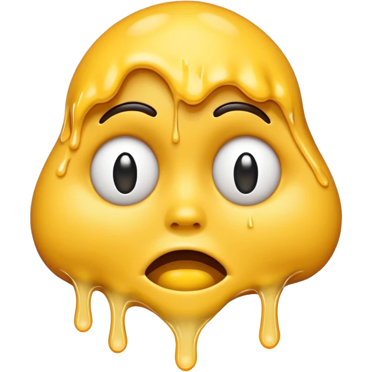 melting face emoji, completely upside down face, exaggerated melting emoji