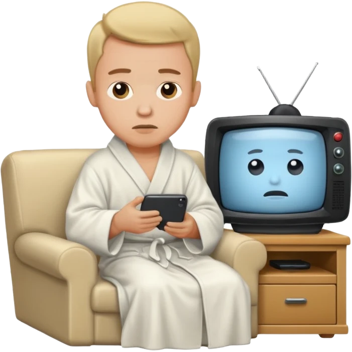 bored man watching television
 emoji