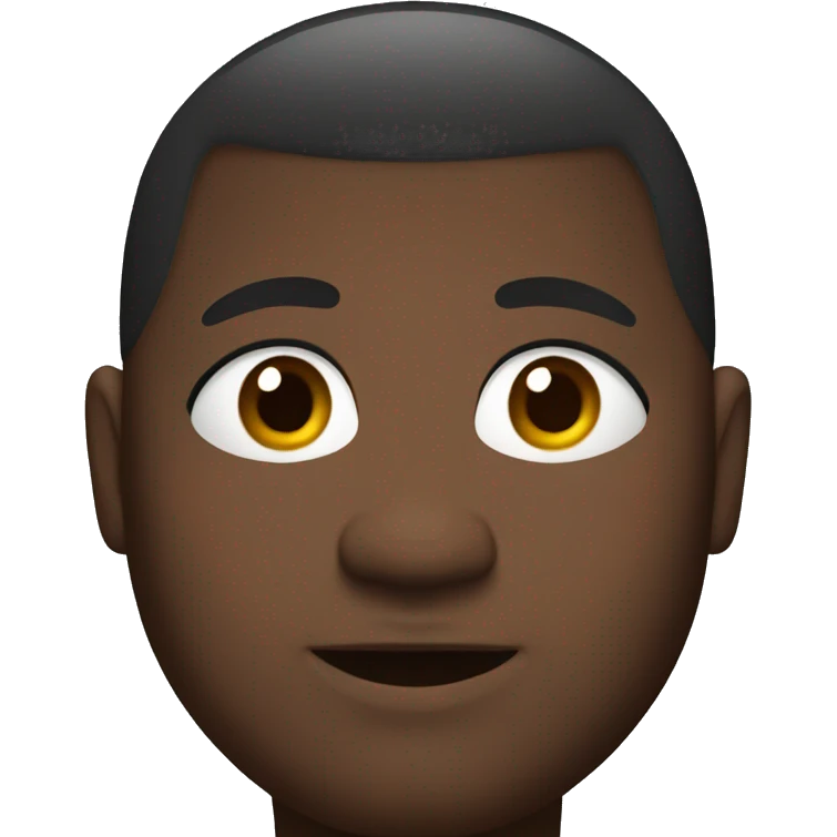 Fat black person with a buzzcut emoji