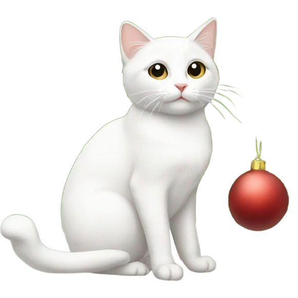 white cat christmas emoji