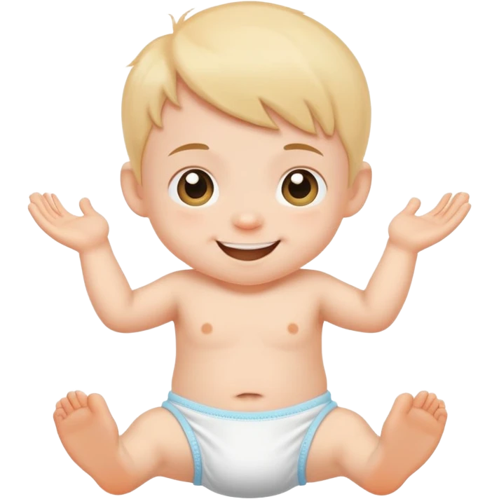 smiling small kid in diaper emoji