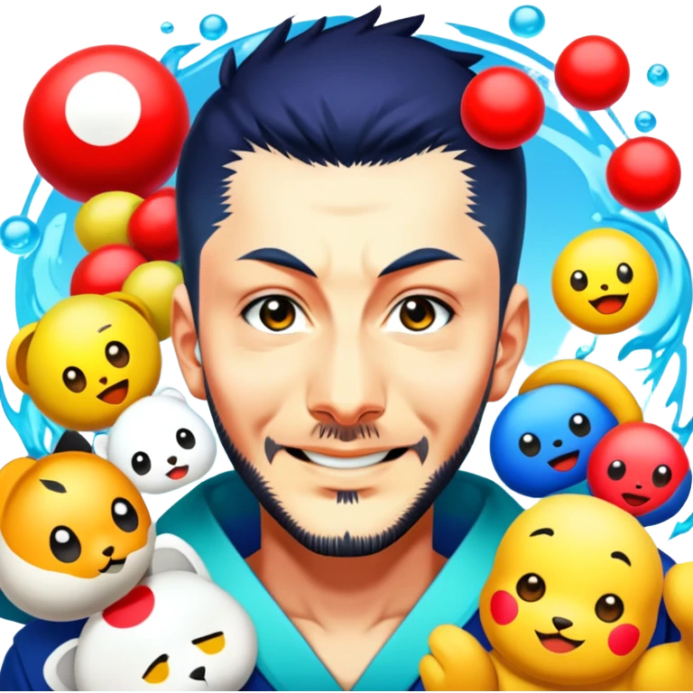 Remix in vibrant Japanese anime art emoji