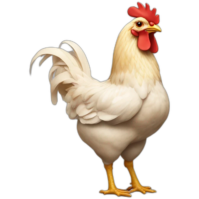 a chicken showing off biceps emoji