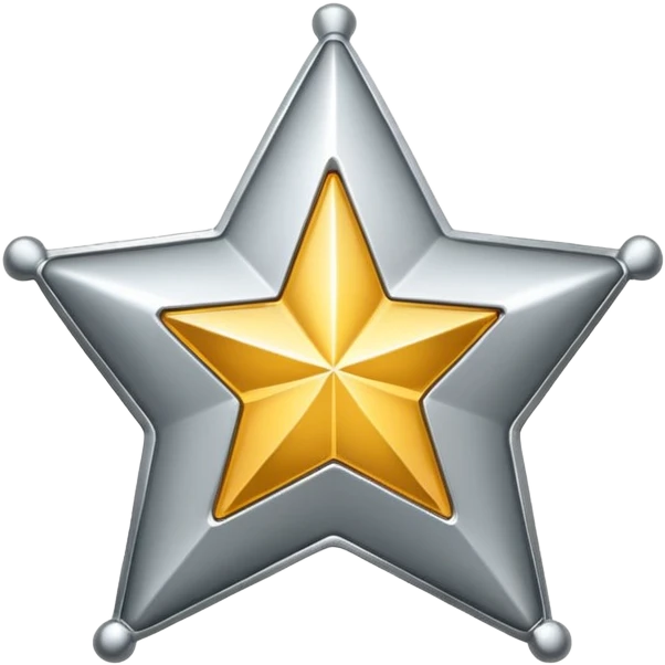 sheriff's star badge silver modern style shiny no text emoji