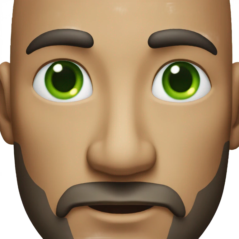 focused gaze of a man with green eyes emoji