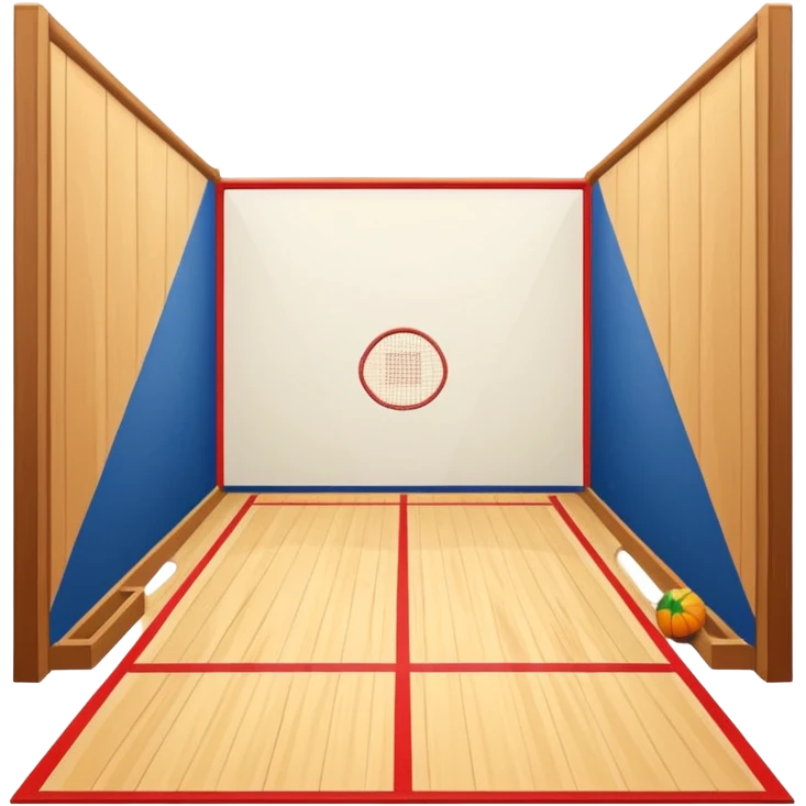 2d squash court with white wall and wood floor emoji