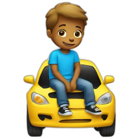 kid sittingin car emoji