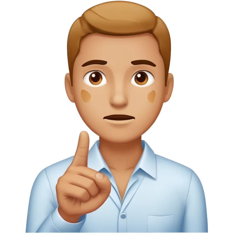 A person pointing at a painful spot or problem area, business pain point concept emoji