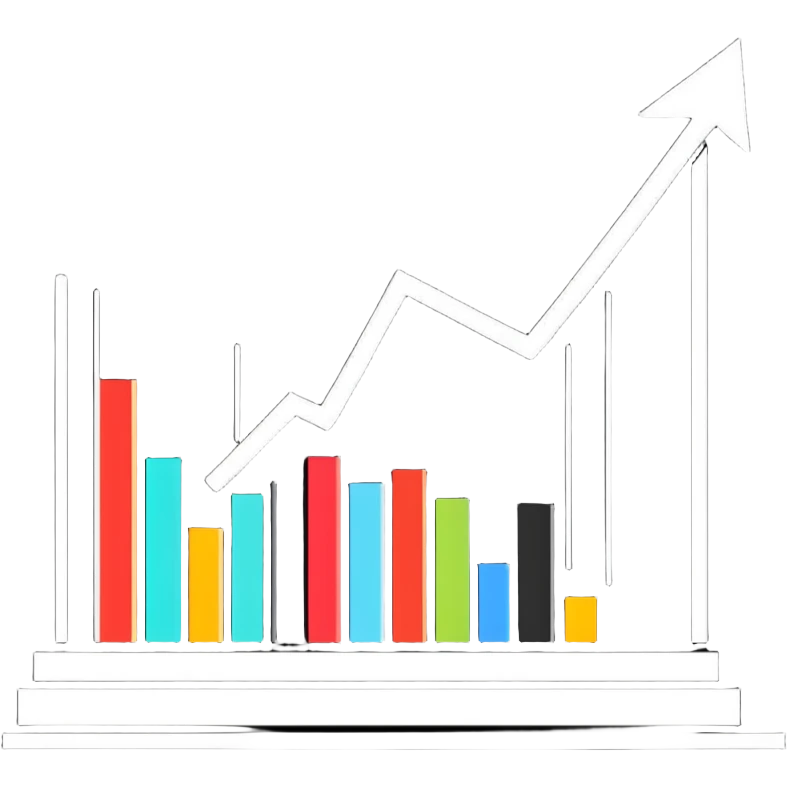 business analytics graph with upward trend emoji