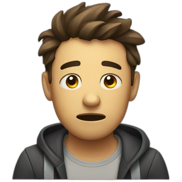 Anxious and tired emoji
