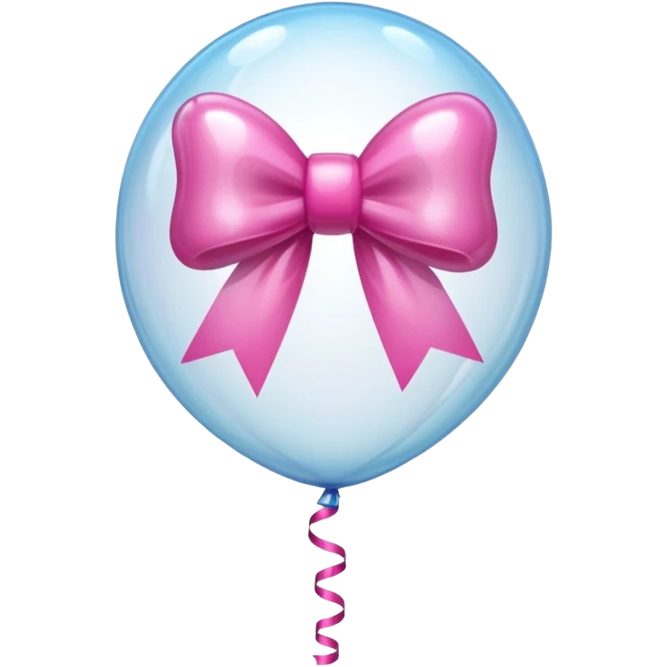 Transparent balloon with  bow  emoji