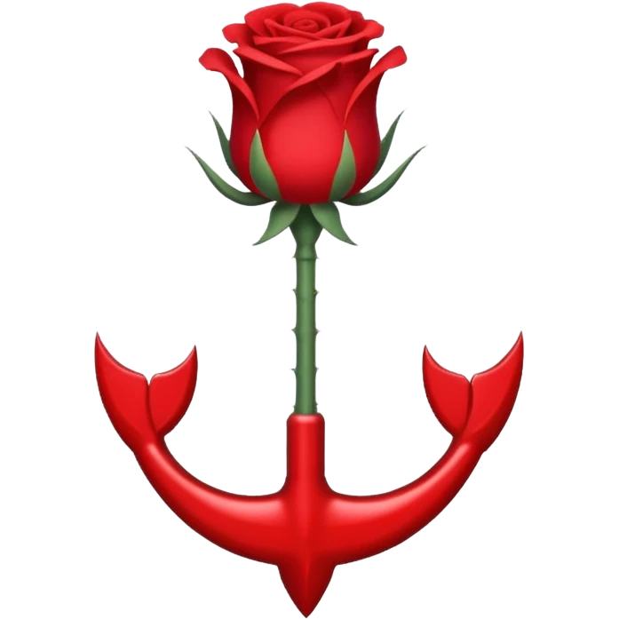 trident entouré de roses (fleurs) emoji