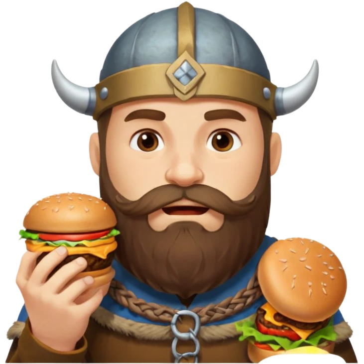 viking eating burger emoji