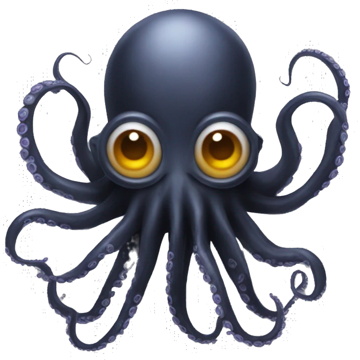 Black Alien Octopus with a man emoji