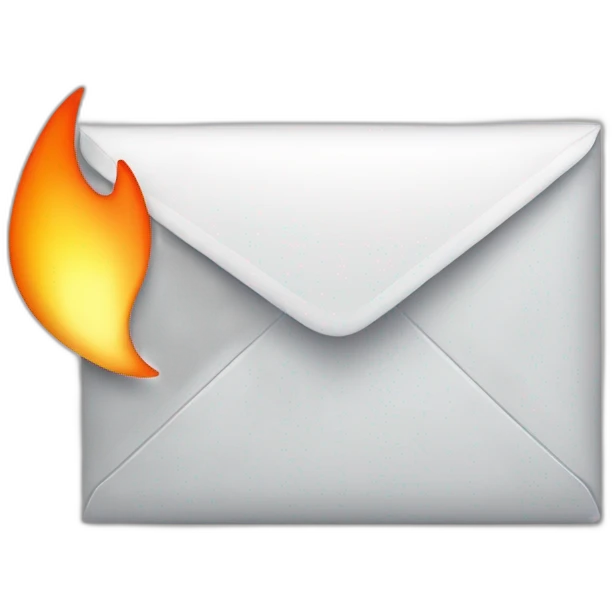 Iphone mail with the notification flaming emoji