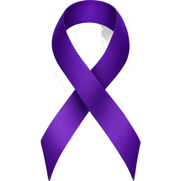 Single purple ribbon on transparent background emoji