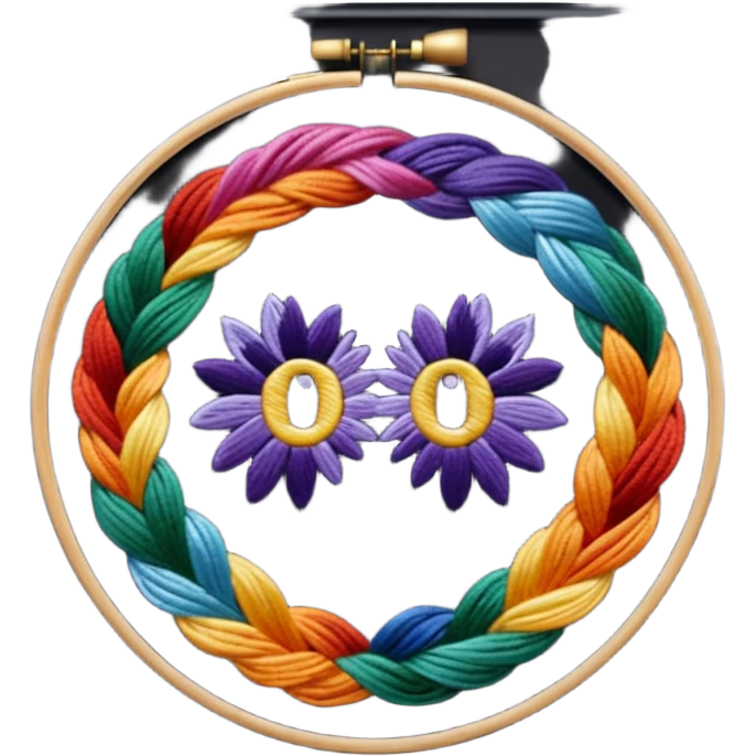 Framed embroidery emoji