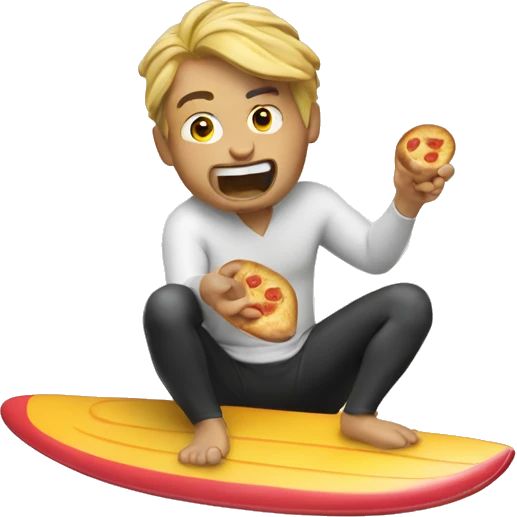 surfer eating piz emoji