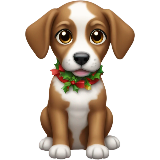 Christmas puppy emoji