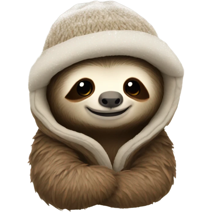 Sloth with winter hat  emoji