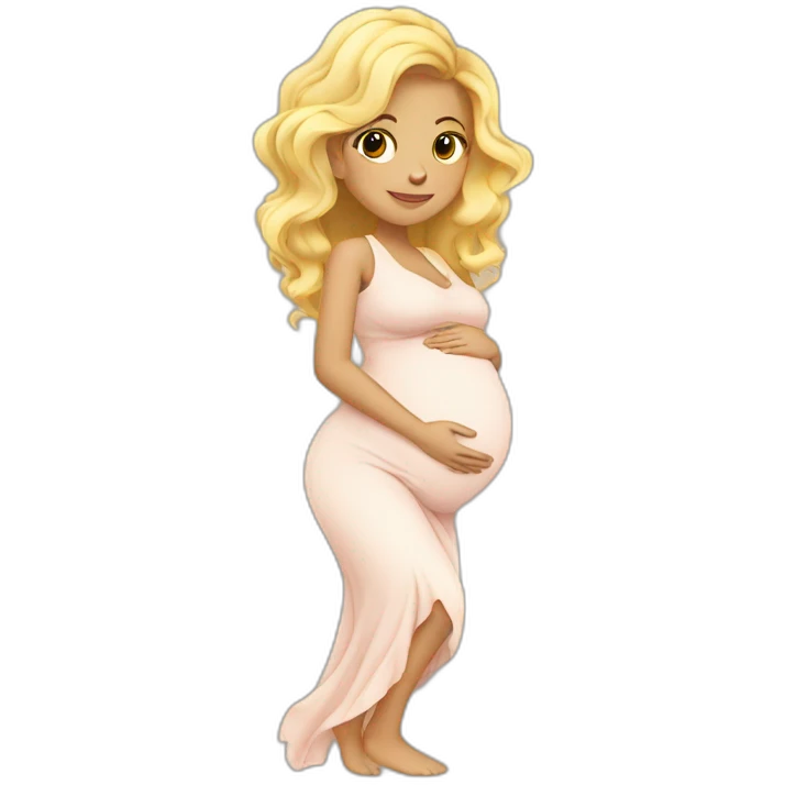 adorable pregnant blond full body women with beach-wave-hair emoji