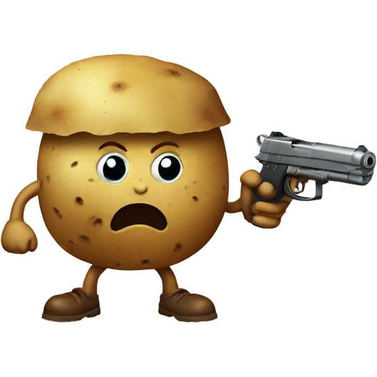 Potato with a gun emoji