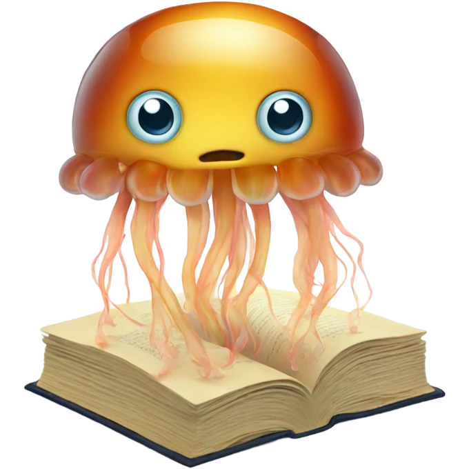 Jellyfish with book emoji