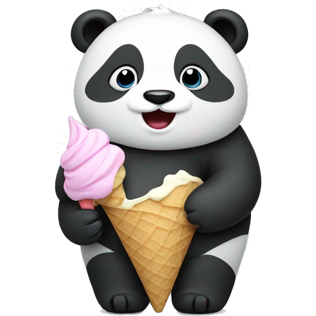fat panda with ice-cream  emoji