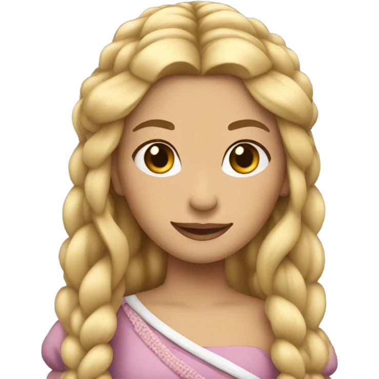 Princess with blonde hair and one braid emoji