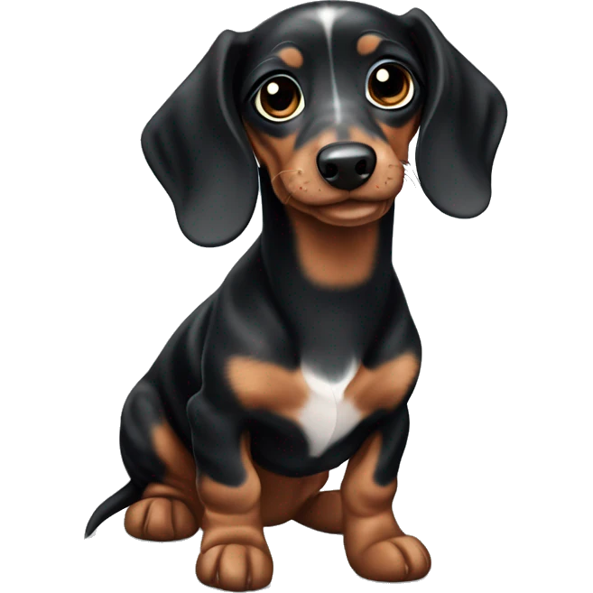 Black Merle mini dachshund  emoji
